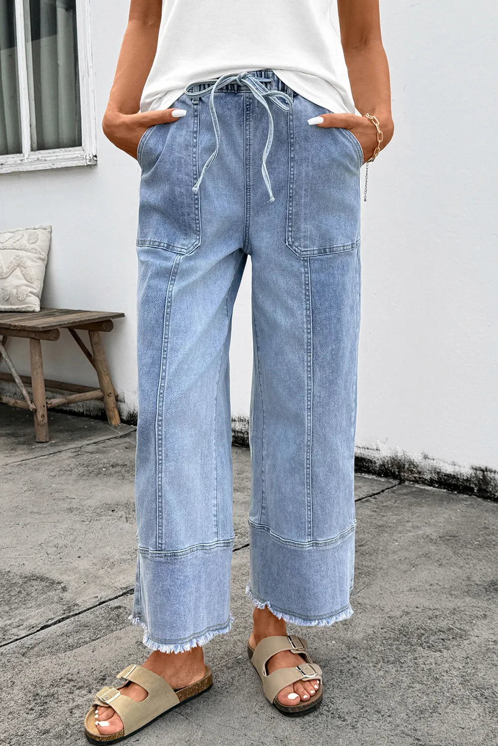 The Easy Days Drawstring Denim Pants – Pink Magnolia Marketplace