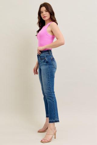 Judy Blue Vintage Wash Release Hem Kick Flare