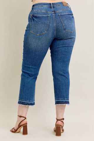 Judy Blue Vintage Wash Release Hem Kick Flare