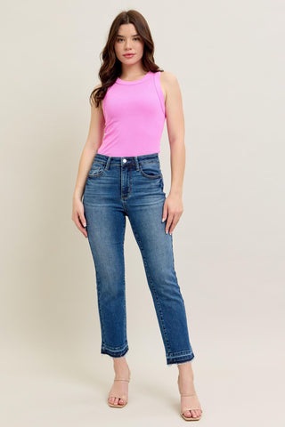 Judy Blue Vintage Wash Release Hem Kick Flare
