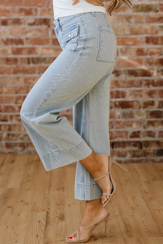 The Coastal Stripe Wide-Leg Jeans