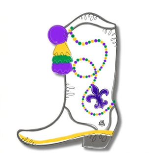 Mardi Gras Boot Door Hanger