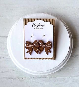 Football Bow Earrings