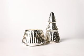 Silver Glass Christmas Tree Candle - 8 oz l Silver Birch