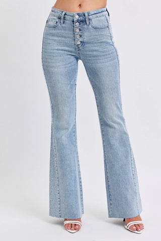 JB MR Rhinestone Side Panel Detail Flare