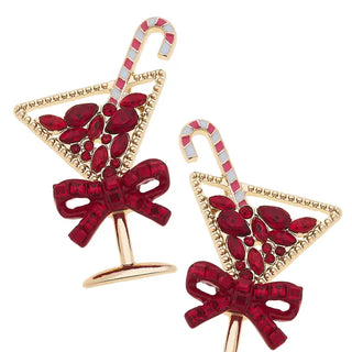 Candy Cane Christmas Cocktail Earrings