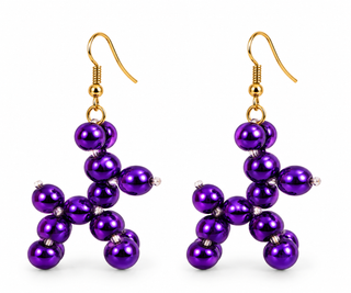 Mardi Gras Bead Balloon Dog Earrings