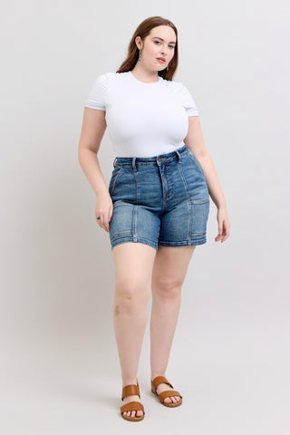 Judy Blue Utility Mid Length Shorts