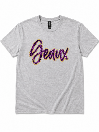 Geaux Sequin Tshirt- Gray