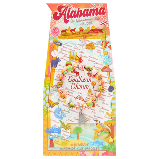 Alabama Handmade Clay Bracelet – Yellowhammer State Pride
