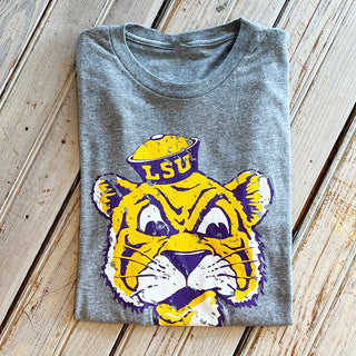 Lsu Sailor Mike Unisex Tee-Heather Grey