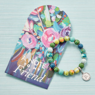 A Note to My Friend Beaded Stretch Bracelet Gift Set