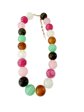 Chunky Beaded Necklace - Pastel