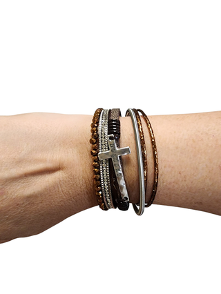 Faith & Sparkle Layered Magnetic Bracelet