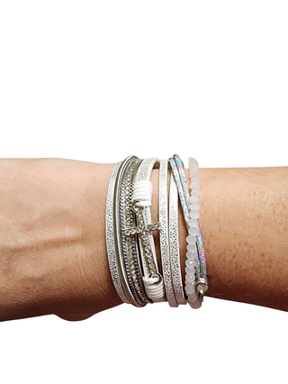 Faith & Sparkle Layered Magnetic Bracelet