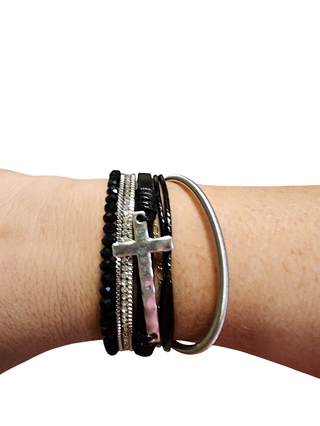 Faith & Sparkle Layered Magnetic Bracelet