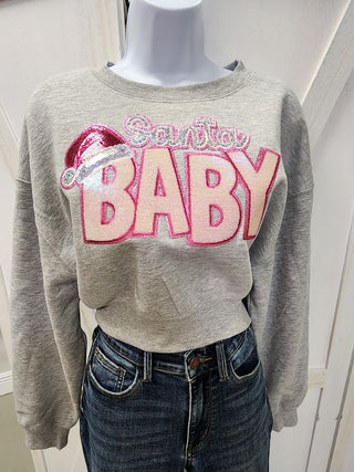 Santa Baby Cropped Sweatshirt