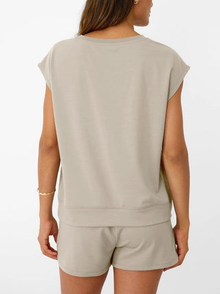 Casual Lounge Set – Cap Sleeve Top & Drawstring Shorts