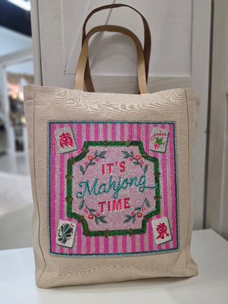 It's Mahjong Time Canvas Tote Bag