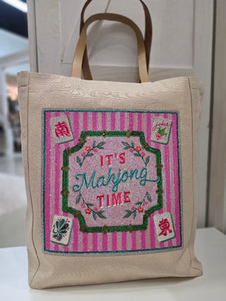 It's Mahjong Time Canvas Tote Bag