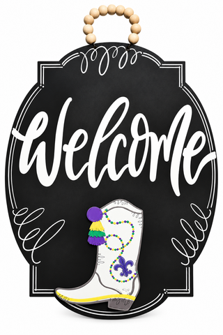 Mardi Gras Welcome Door Hanger