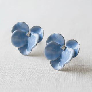 Artistic Floral Design Drop Earrings - side view