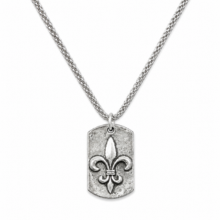 Fleur-de-Lis Dog Tag Necklace