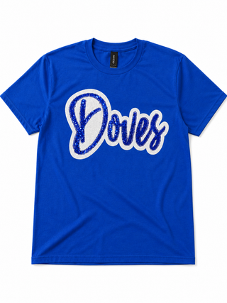 Doves Sequin Tshirt- Royal Blue