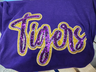 Tigers Sequin Tshirt- Purple|3562