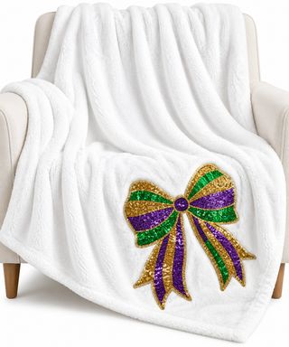 Mardi Gras Bow Blanket