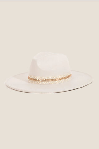 Embroidered Ribbon Bow Fedora Hat