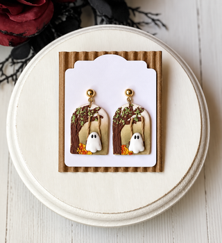 Halloween Earrings | Ghost on Swing