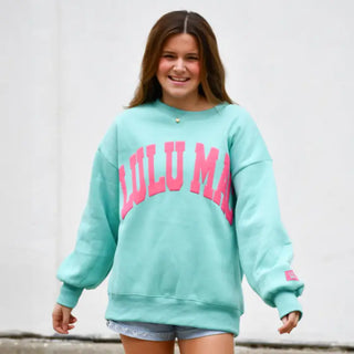LULU Mac Sweatshirt – Mint/Hot Pink Puff