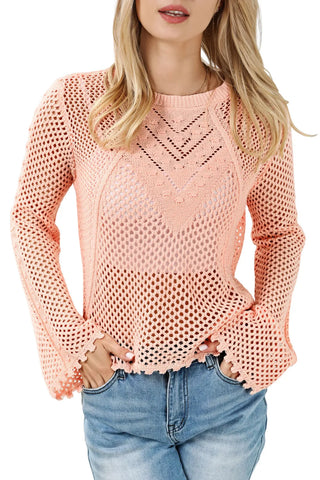 The Sweet Peach Open Knit Sweater