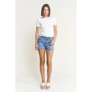 Blue Skies Cargo Denim Shorts