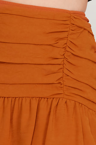 Crinkled Shirred Mini Skirt