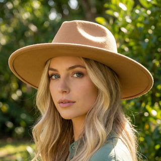 Structured Wide Brim Classic Fedora Hat