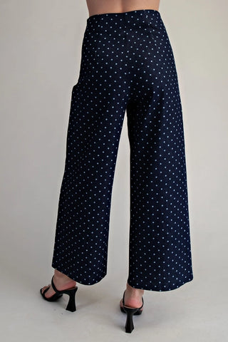 Polka Dot High Waist Wide Leg Pants