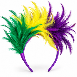 Mardi Gras Feathered Headband