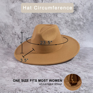 Structured Wide Brim Classic Fedora Hat