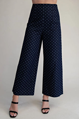 Polka Dot High Waist Wide Leg Pants