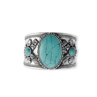 Statement Turquoise-Look Cuff Bracelet