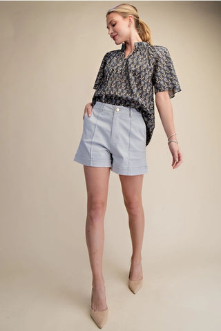 High Waist Seam Detail Shorts