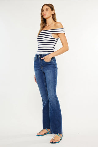 Kan Can High Rise BOOTCUT- Dark Wash