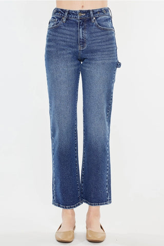 High Rise True STRAIGHT- Med Wash