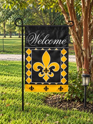 Welcome Fleur de Lis Garden Flag – Double Sided, 12.5" x 17"