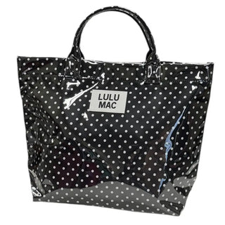 Lulu Mac Black & White Polka Dot Vinyl Tote Bag – 17x12"