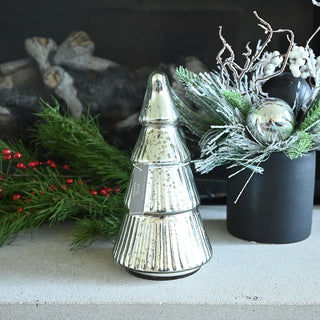 Silver Glass Christmas Tree Candle - 8 oz l Silver Birch