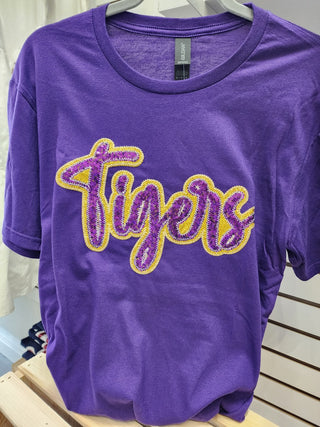 Tigers - Real Sequins Short Sleeve Game Day School Spirit Wear