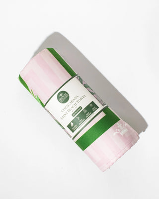 Copacabana Giant Beach Towel – Pink & Green Tropical Oversized Towel